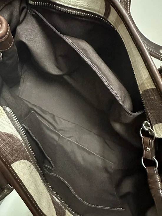 Coach Brown & Cream Patterned Tote Bag - Picture 8 of 9